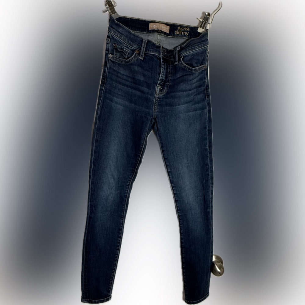 7 For All Mankind Women's Skinny Jeans -‎ Dark Blue - b(laire) authentic - Picture 2 of 7